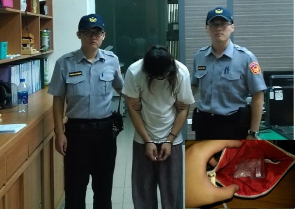 1040808颱風夜毒蟲涉險吸毒 警眼尖救災又逮現行犯(圖示)