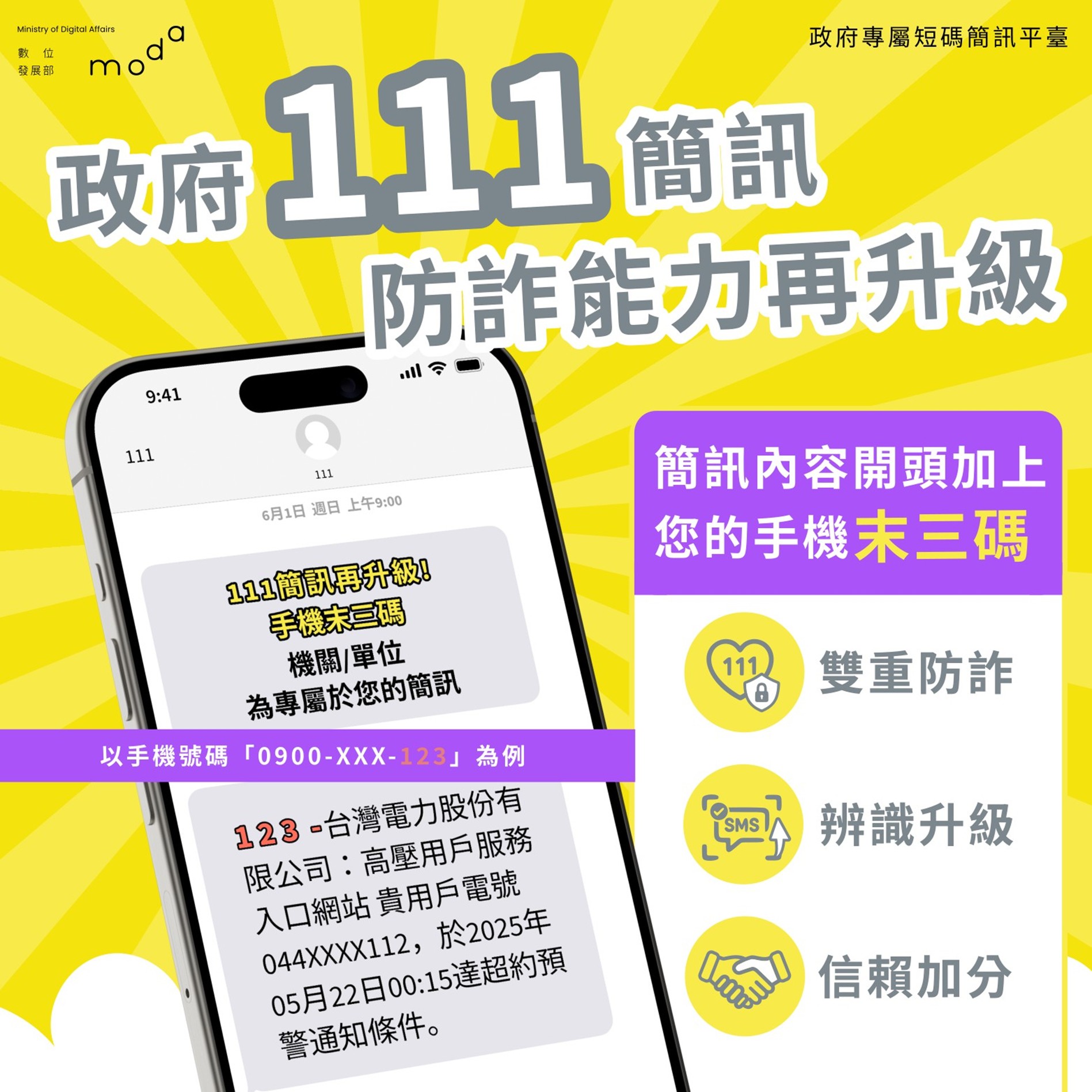 政府111簡訊防詐能力再升級(政府專屬短碼簡訊平臺)DM